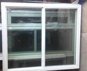 Vinyl sliding window.