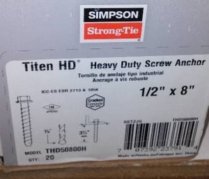 Heavy duty screw anchors.