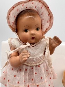 lot 24 image: Vintage Effanbee, Germany Miniature Doll, Bisque Doll - Japan, Mohair Bunny & more