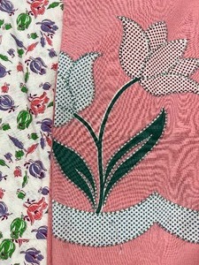 lot 65 image: Vintage Flour Sacks - Floral Pinks
