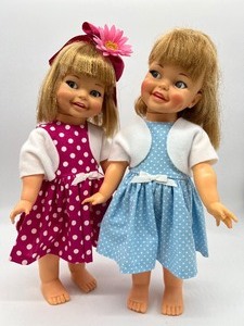 lot 88 image: Vintage Giggles Dolls - Blue & Pink
