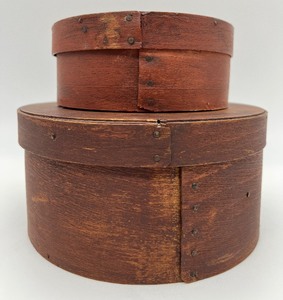 lot 125 image: Vintage Antique Wood Shaker Pantry Boxes Lot of 2