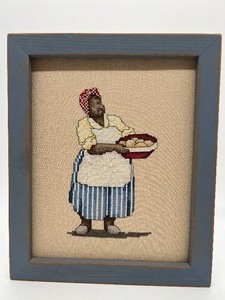 lot 134 image: Vintage Black Americana Shakers and Embroidery Art
