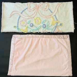 lot 138 image: Chenille Crib Quilt and Pottery Barn Kids Blanket