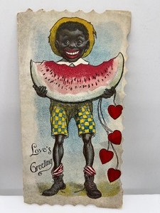 lot 36 image: Antique Vintage African American Black Americana Valentines Day EPHEMERA cards