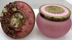 lot 53 image: Pretty in Pink Lot of Vintage Depression Dishware and Things