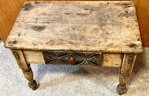 lot 116 image: Primitive Doll Farmhouse Table