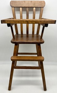 lot 227 image: Vintage HORSEMAN Cry Baby Doll With Wooden Highchair