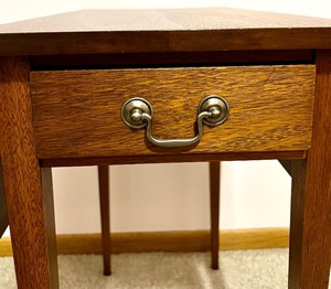 lot 256 image: Vintage Drop Leaf Table with Drawer