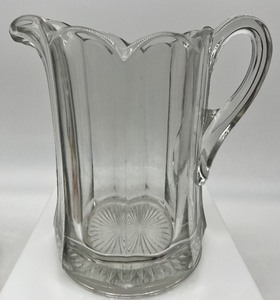 lot 261 image: Vintage Antique Glass Pitcher, Juice Glasses and More