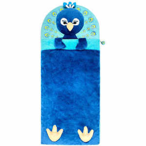 lot 1 image: HUGFUN Kids Animal Slumber Bag Peacock
