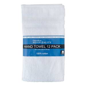 lot 26 image: Grandeur Hospitality Hand Towels 100% Cotton 12 Pack White 16 X 30