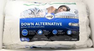 lot 28 image: Sealy Sterling Collection Down Alternative King Size Pillows - 2 Pack
