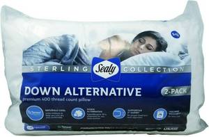 lot 33 image: Sealy Sterling Collection Down Alternative Pillows 400 Thread QUEEN - 2 Pack
