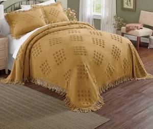 lot 186 image: Harper Chenille Bedspread - Marigold Color - Queen