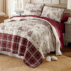 lot 190 image: Frosty Farmhouse Sherpa Quilt - King