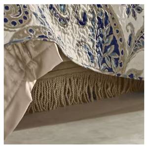 lot 193 image: Fringed Burlap Bedskirt - FullQueen
