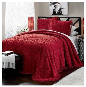 lot 205 image: Emily Chenille Bedspread - Red - Cal King