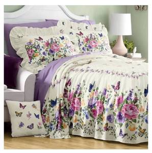 lot 227 image: Butterfly Floral Skirted Bedspread (114x105)