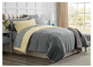 lot 230 image: Color Connection Reversible Down-Alternative Comforter Set - Gray Butter - King