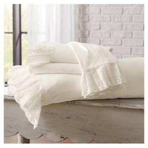 lot 254 image: Eyelet Cotton Sheet Set - Queen
