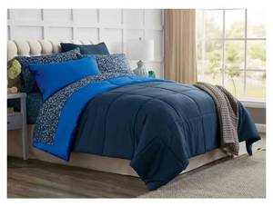 lot 278 image: Color Connection Reversible Down-Alternative Comforter Set - Dark NavyCobalt - Twin