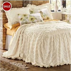 lot 57 image: Angelica Ruffle Chenille Bedspread - King size