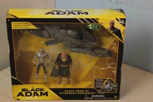 lot 34 image: NEW - DC Comics BLACK ADAM VS INTERGANG MERCENARY, Playset with exclusive vehicle