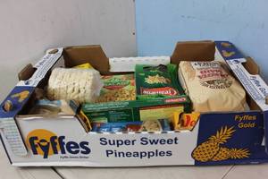 lot 38 image: Assorted Shelf Pull Food Box