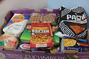 lot 45 image: Assorted Shelf Pull Food Box