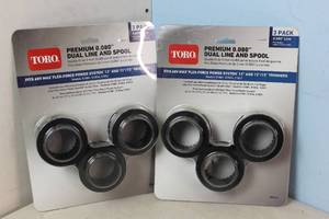 lot 122 image: NEW - 2 Packs of Toro 0.080 in. 60V 13 in. and 15 in. Flex-Force Trimmers Replacement Spool (3-Pack) 021038886169 MSRP $49.96