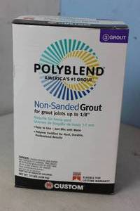 lot 146 image: NEW - CUSTOM BUILDING PRODUCTS Polyblend Grout, Non-sanded, Delorean Gray, 10-lb.