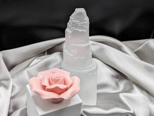 lot 239 image: NEW - Raw 6 Selenite Tower (Example Pictured - Stone May Have Slight Variations)