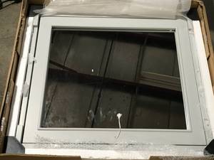 lot 10 image: Home Decorators Collection Aberdeen 24 in. x 27 in. Surface Mount Medicine Cabinet in Dove Gray Customer Returns See Pictures