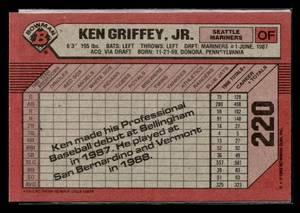 lot 24 image: 1989 Bowman Ken Griffey Jr. Rookie Card #220