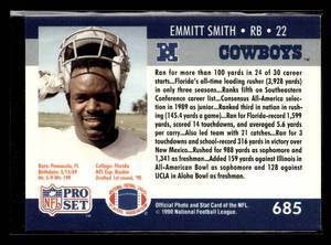 lot 43 image: 1990 Pro Set Emmitt Smith Rookie Card #685