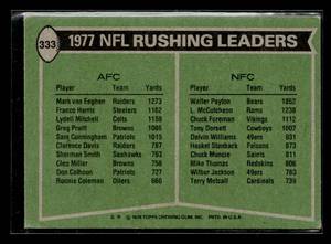 lot 51 image: 1978 Topps NFL Rushing Leaders Walter Payton #333