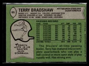 lot 52 image: 1978 Topps Terry Bradshaw #65