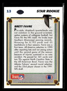 lot 53 image: 1991 Upper Deck Brett Favre Rookie Card #13
