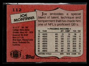 lot 57 image: 1987 Topps Joe Montana #112