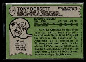lot 58 image: 1978 Topps Tony Dorsett Rookie Card #315