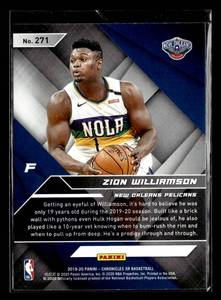 lot 76 image: 2020 Chronicles XR Zion Williamson Rookie Card #271
