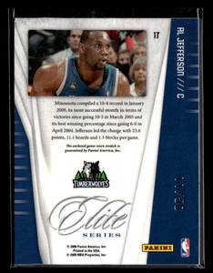 lot 79 image: 2009 Elite Series Al Jefferson Jersey Patch Card Serial #1150