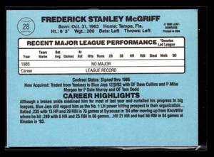 lot 90 image: 1986 Donruss Fred McGriff Rookie Card #28