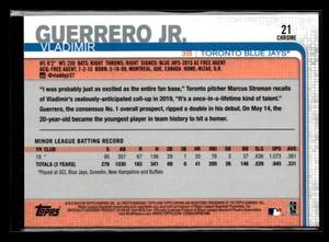 lot 94 image: 2019 Topps Chrome Vladimir Guerrero Jr. Rookie Card #21
