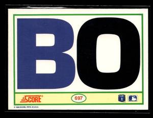 lot 105 image: 1990 Score Black & White Bo Jackson #697 Iconic Card