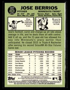 lot 116 image: 2016 Topps Heritage Autograph Jose Berrios Rookie Card