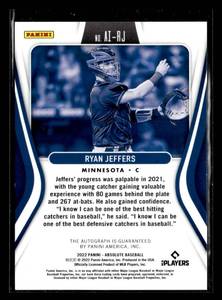 lot 121 image: 2022 Absolute Blue Autograph Ryan Jeffers Serial #0275