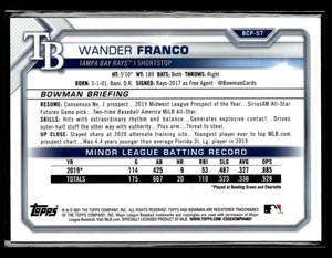 lot 124 image: 2021 Bowman Chrome Mega Box Refractor Wander Franco Rookie Card #BCP-57