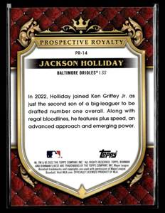 lot 126 image: 2022 Bowmans Best Prospective Royalty Jackson Holliday Rookie Card #14